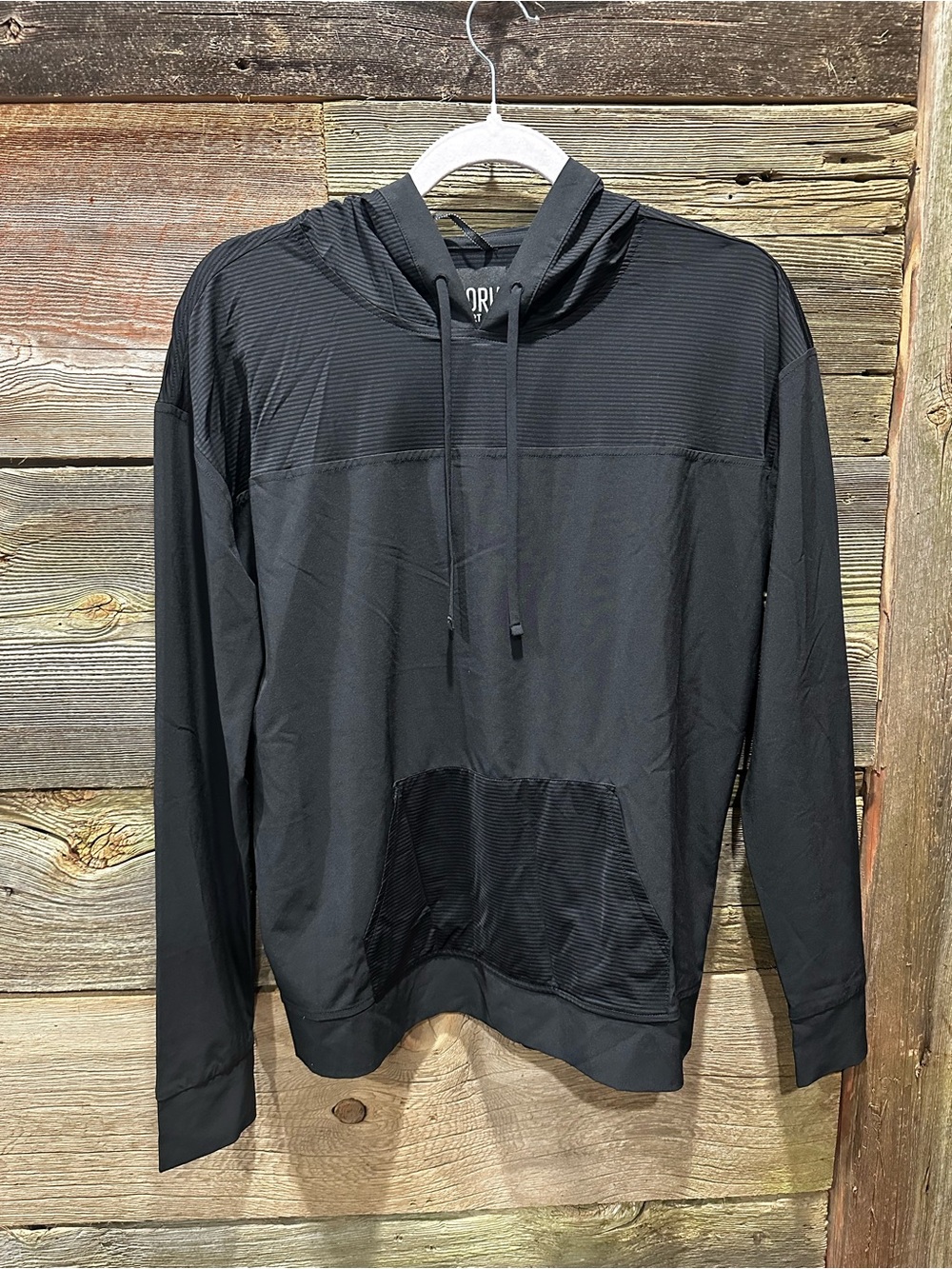 Victoria Sport Mesh Paneled Pullover Activewear Hoodie Black XS